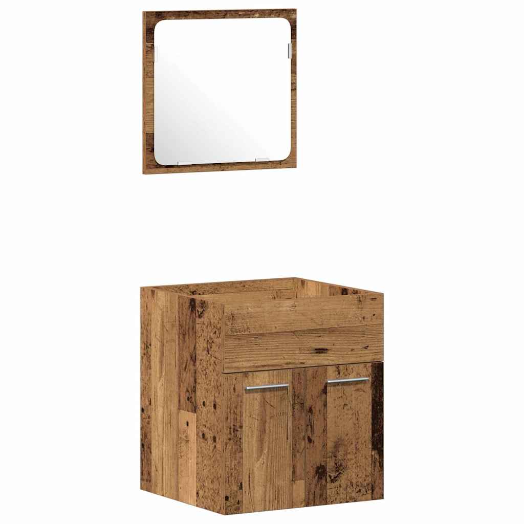 Set namještaja za kupaonicu 4 pcs Staro drvo Konstruirano drvo