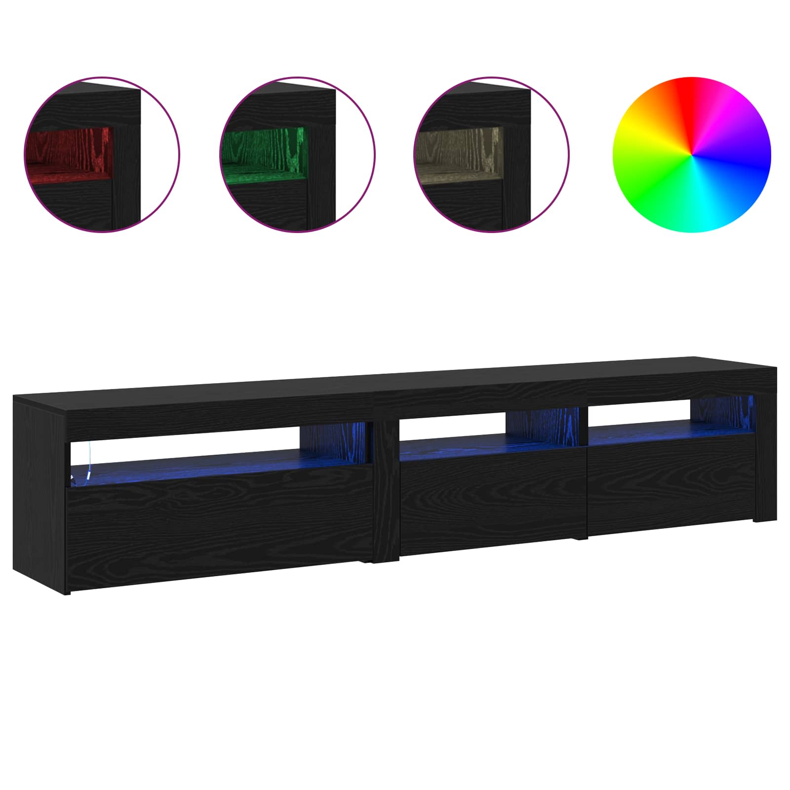 TV ormar 2 pcs Crni hrast 195 x 35 x 40 cm Konstruirano drvo