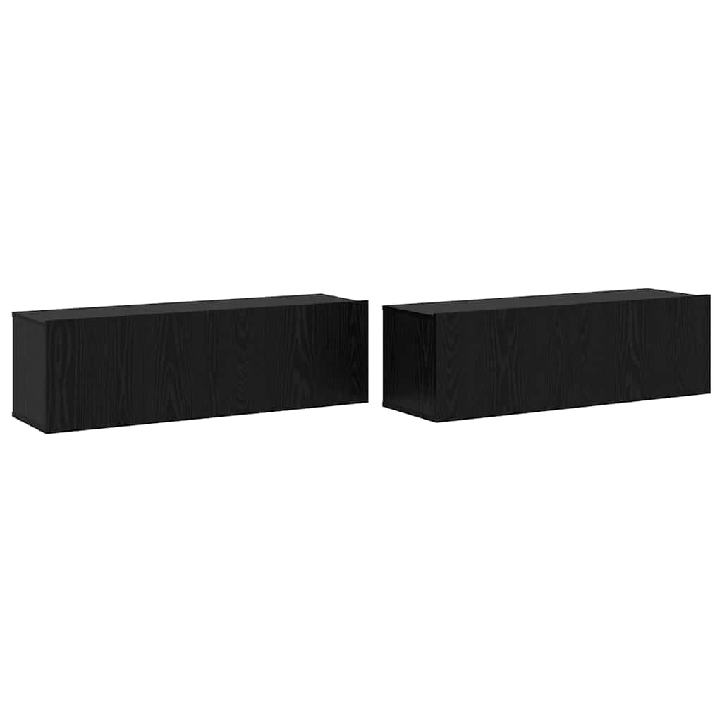 Set TV komoda Zidne 3 pcs Crni hrast Konstruirano drvo