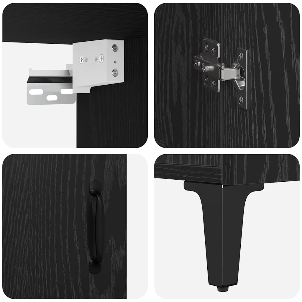 Highboard Crni hrast 69,5 x 32,5 x 180 cm Konstruirano drvo