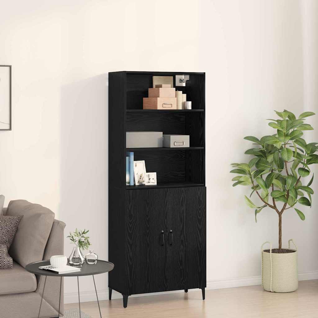 Highboard Crni hrast 69,5 x 32,5 x 180 cm Konstruirano drvo