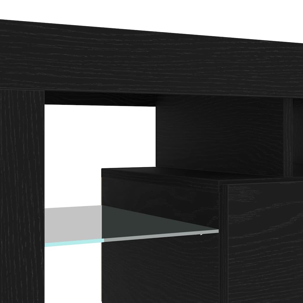 TV ormar 2 pcs Crni hrast 260 x 37 x 40 cm Konstruirano drvo