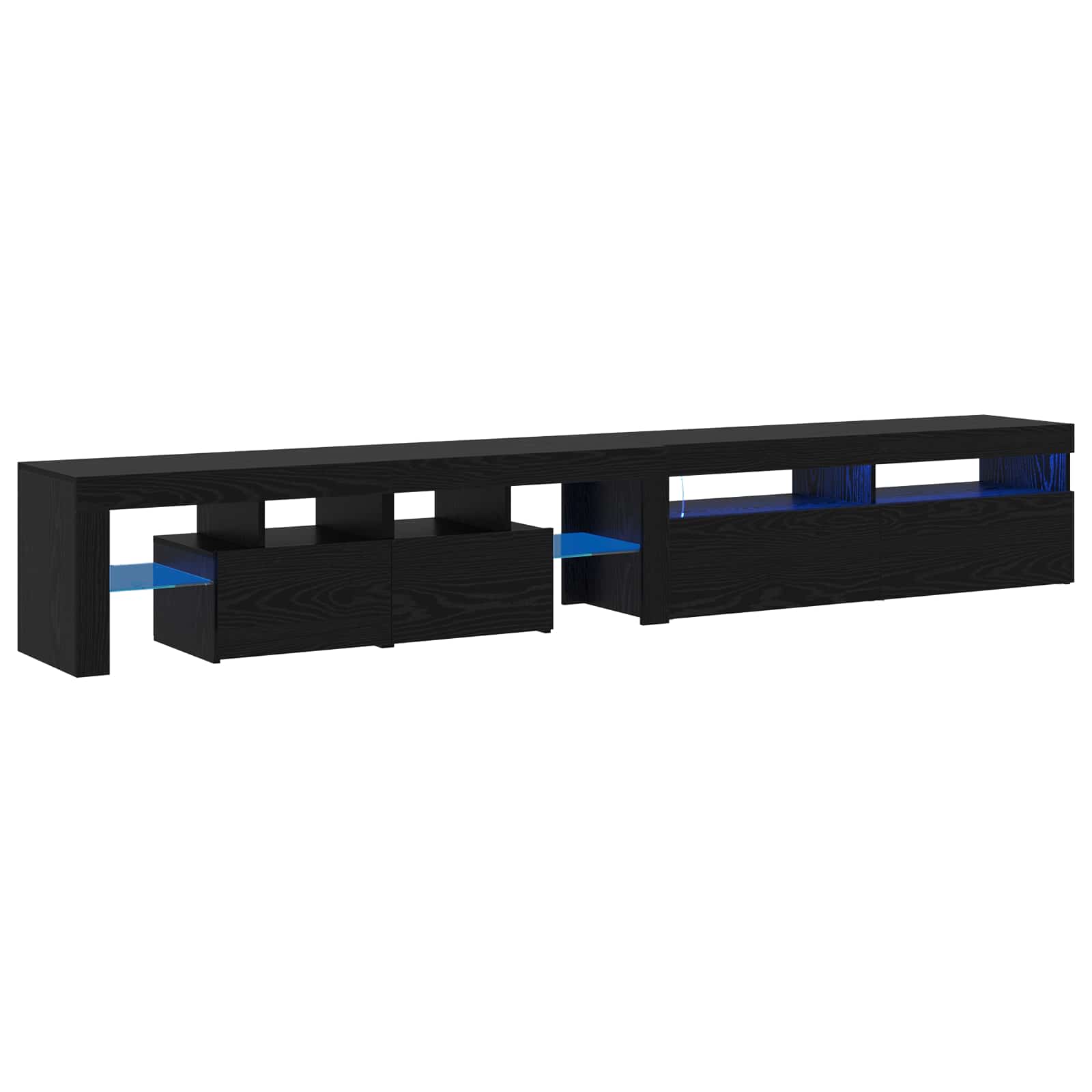 TV ormar 2 pcs Crni hrast 260 x 37 x 40 cm Konstruirano drvo