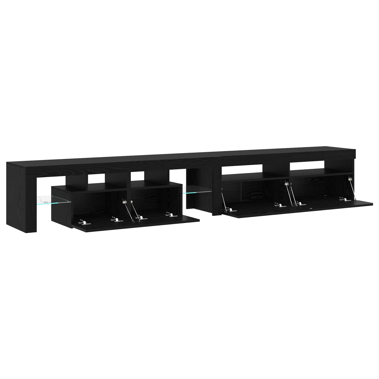 TV ormar 2 pcs Crni hrast 260 x 37 x 40 cm Konstruirano drvo