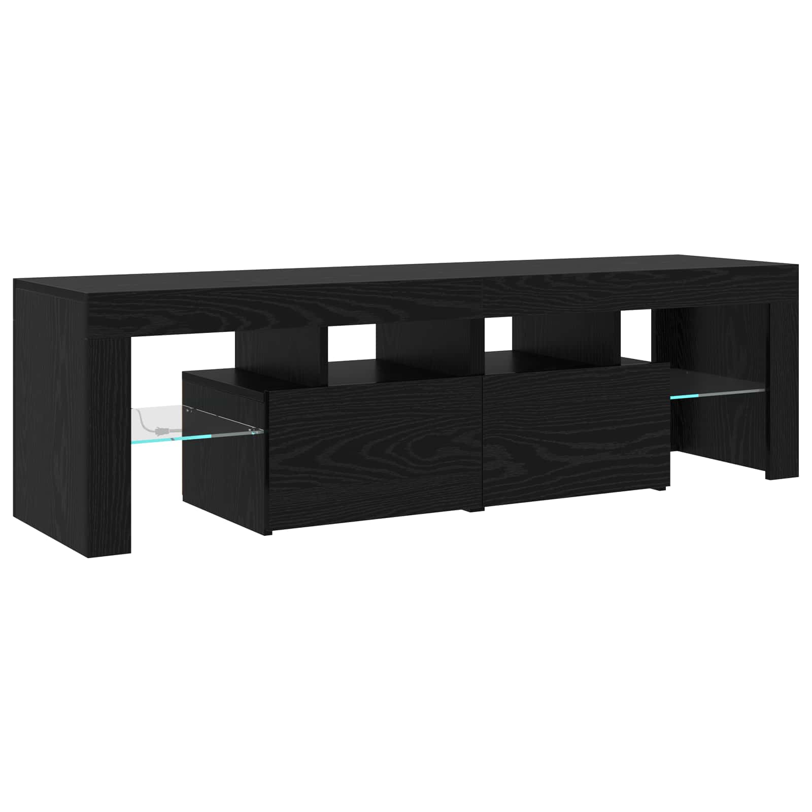 TV ormar 2 pcs Crni hrast 260 x 37 x 40 cm Konstruirano drvo