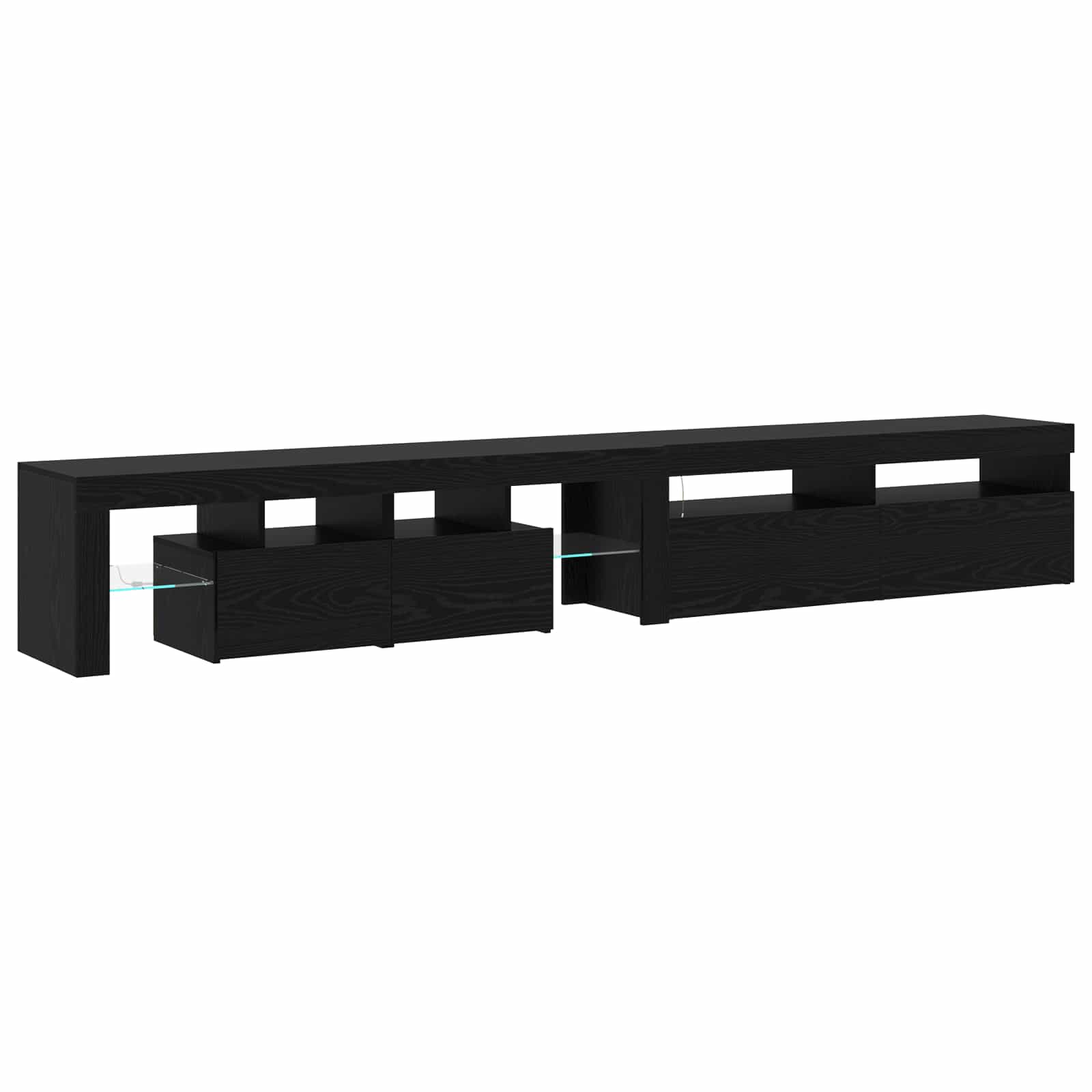 TV ormar 2 pcs Crni hrast 260 x 37 x 40 cm Konstruirano drvo