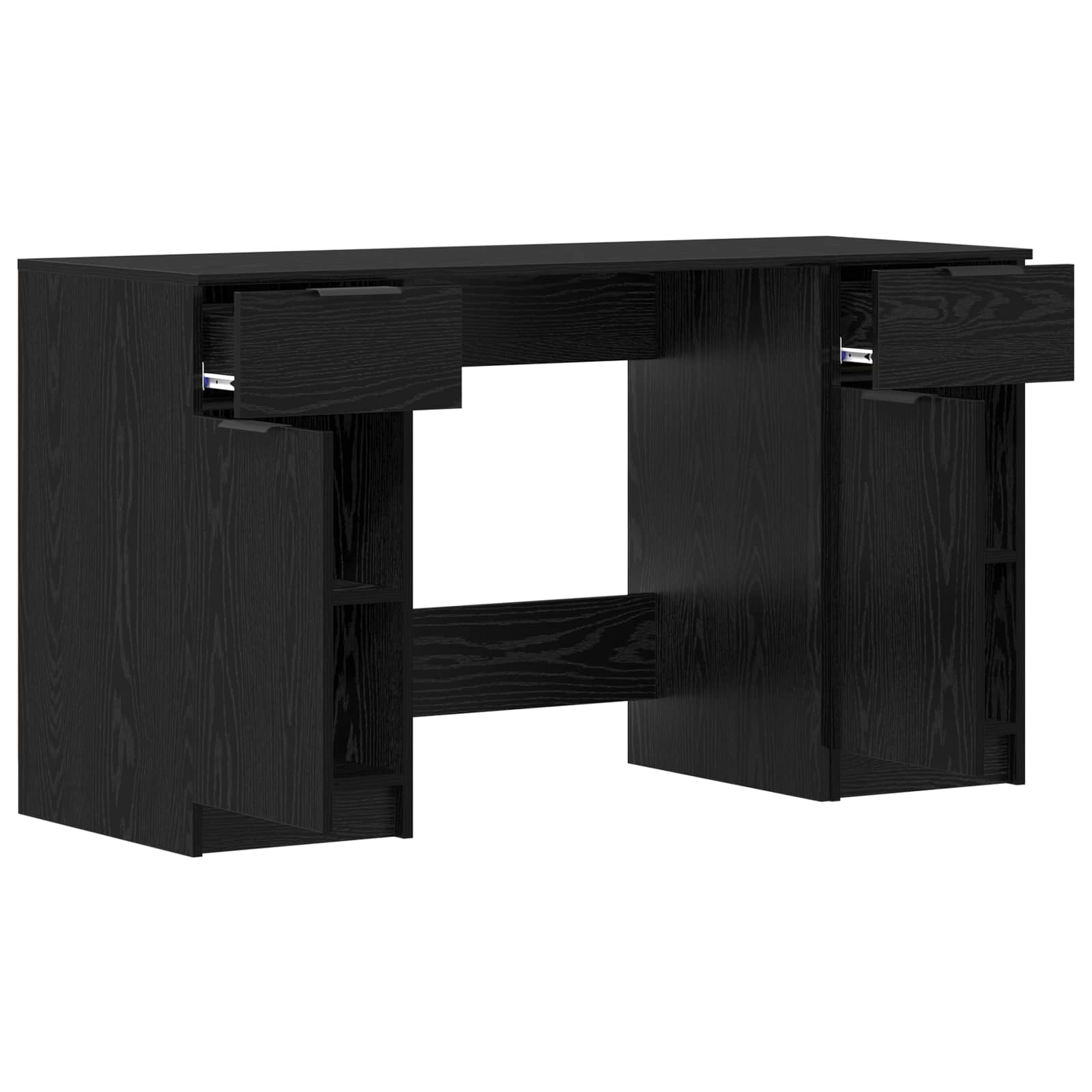 Stol s ladicama Crni hrast 133 x 50 x 75 cm Konstruirano drvo
