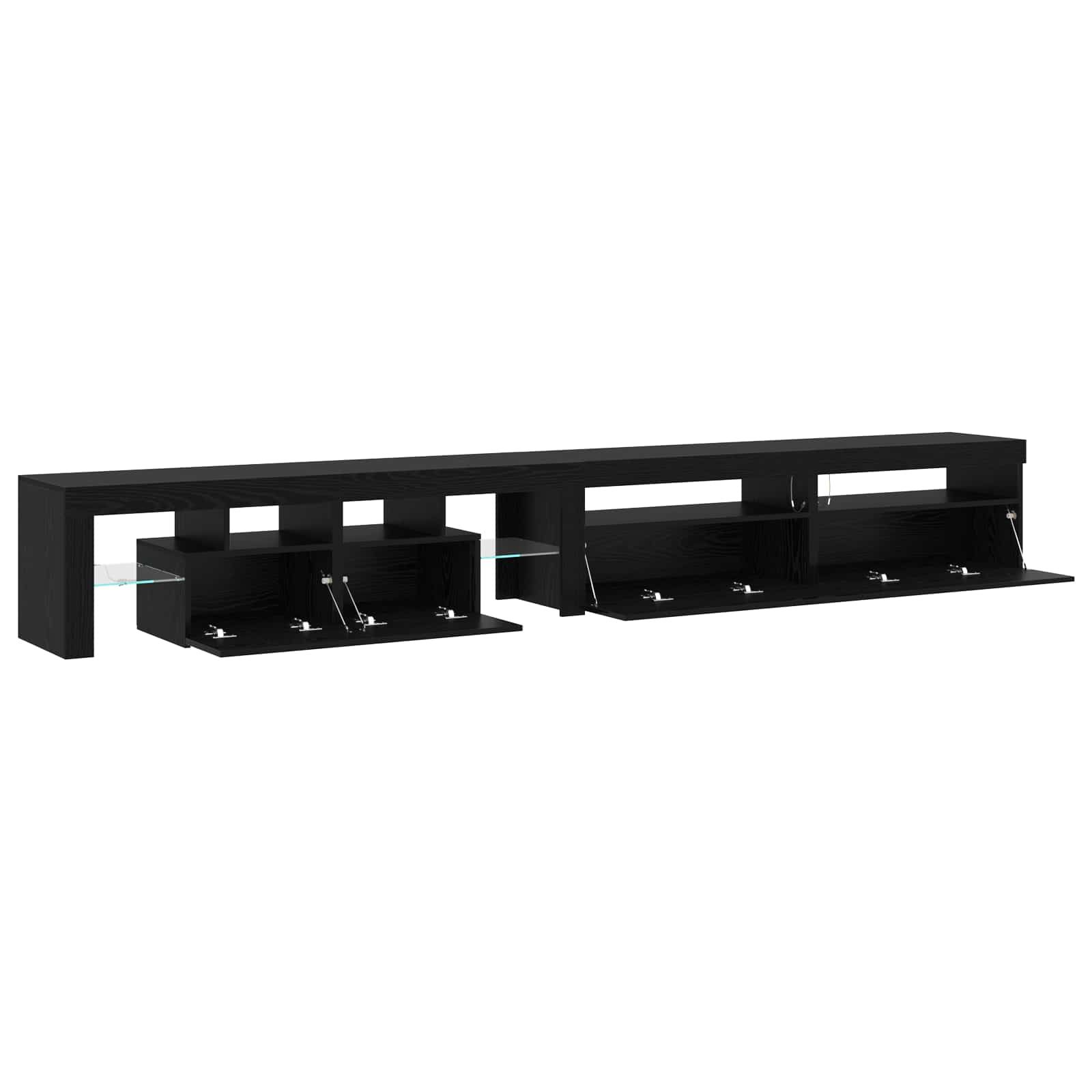 TV ormar 3 pcs Crni hrast 290 x 36,5 x 40 cm Konstruirano drvo