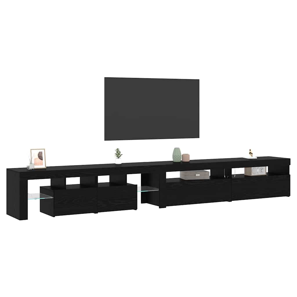 TV ormar 3 pcs Crni hrast 290 x 36,5 x 40 cm Konstruirano drvo
