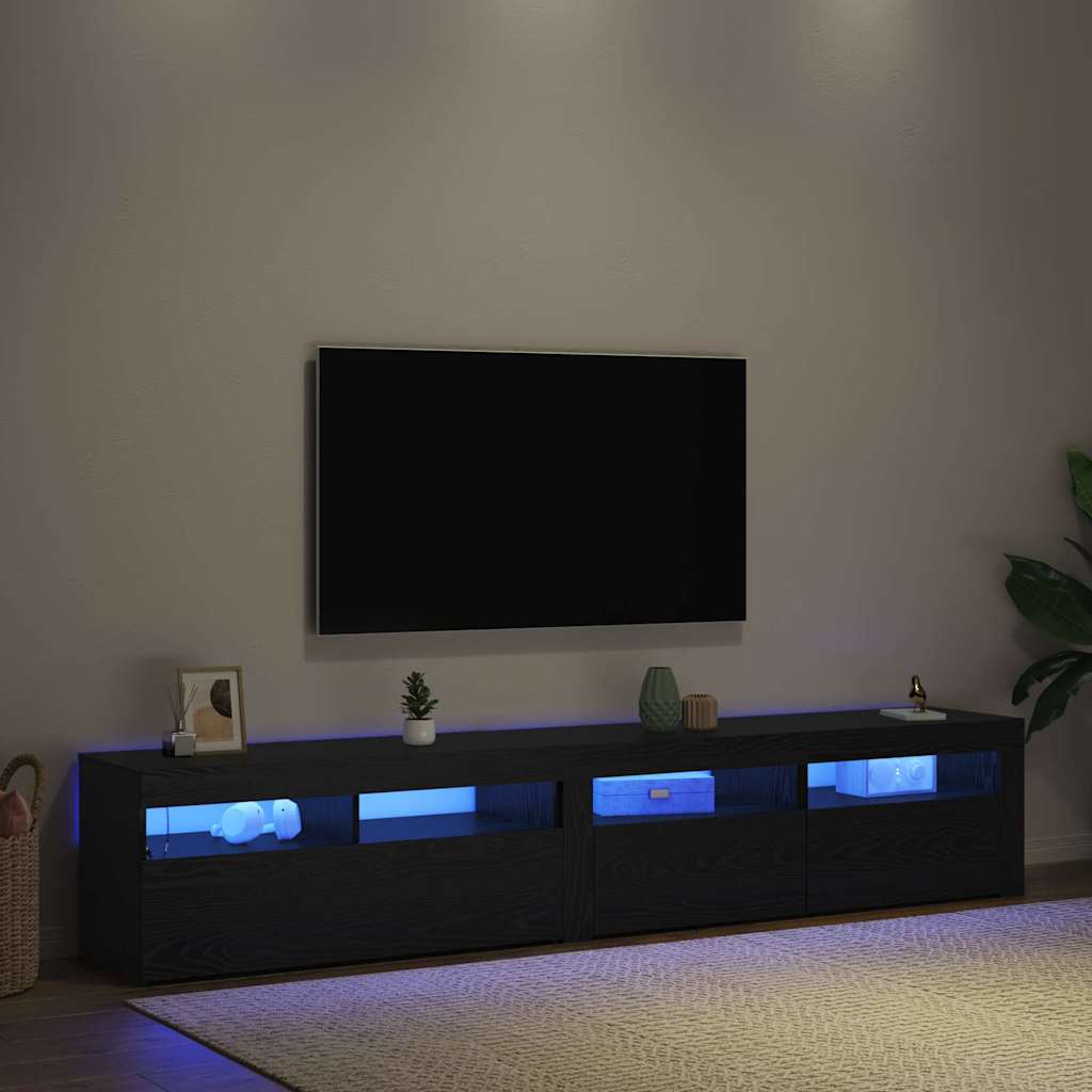 TV ormar 2 pcs Crni hrast 210 x 35 x 40 cm Konstruirano drvo