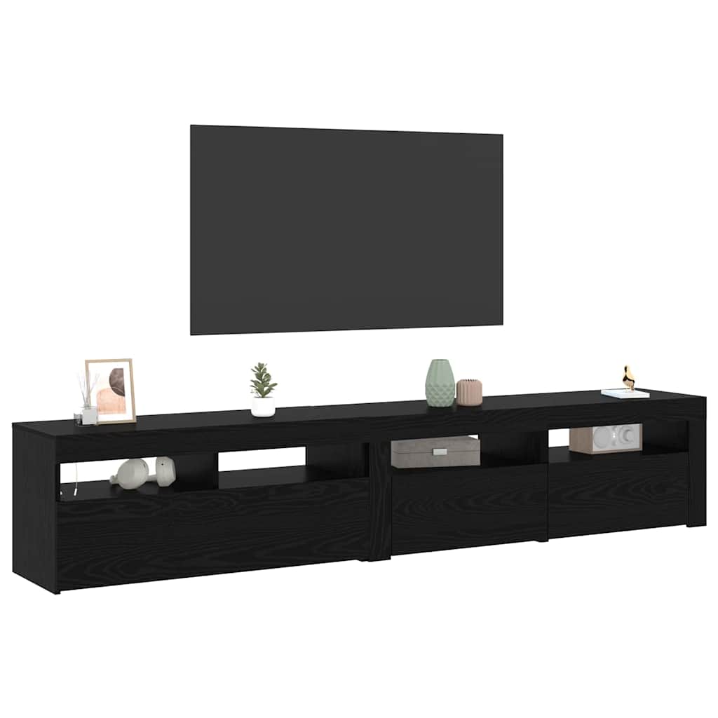 TV ormar 2 pcs Crni hrast 210 x 35 x 40 cm Konstruirano drvo