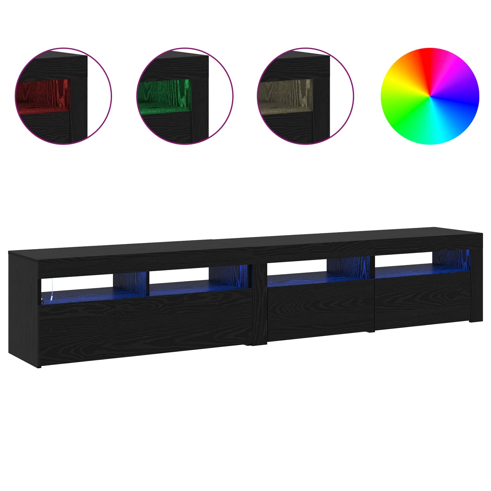 TV ormar 2 pcs Crni hrast 210 x 35 x 40 cm Konstruirano drvo