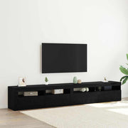 Set TV komoda S LED lampica 3 pcs Crni hrast 240 x 35 x 40 cm
