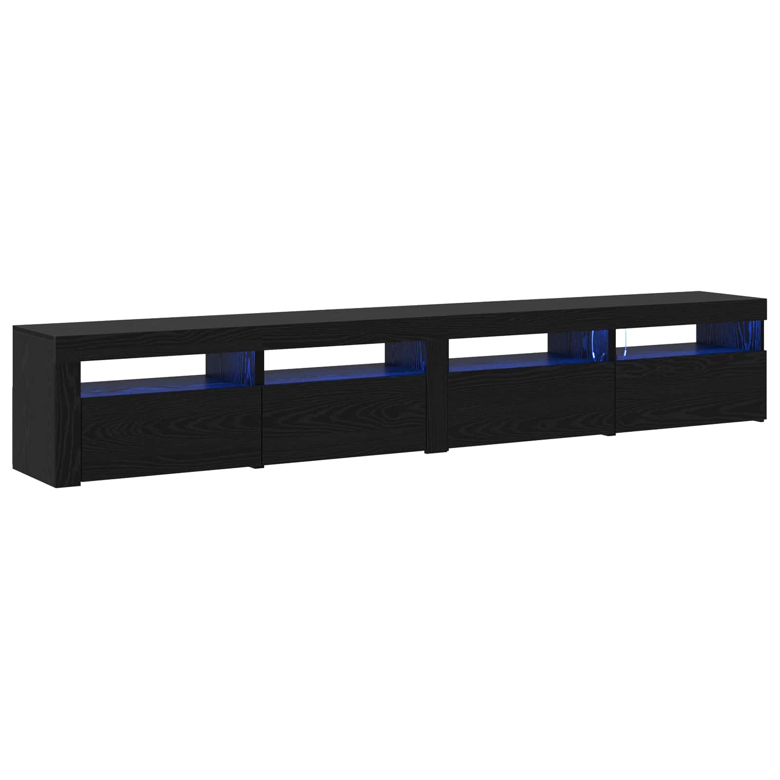 Set TV komoda S LED lampica 3 pcs Crni hrast 240 x 35 x 40 cm