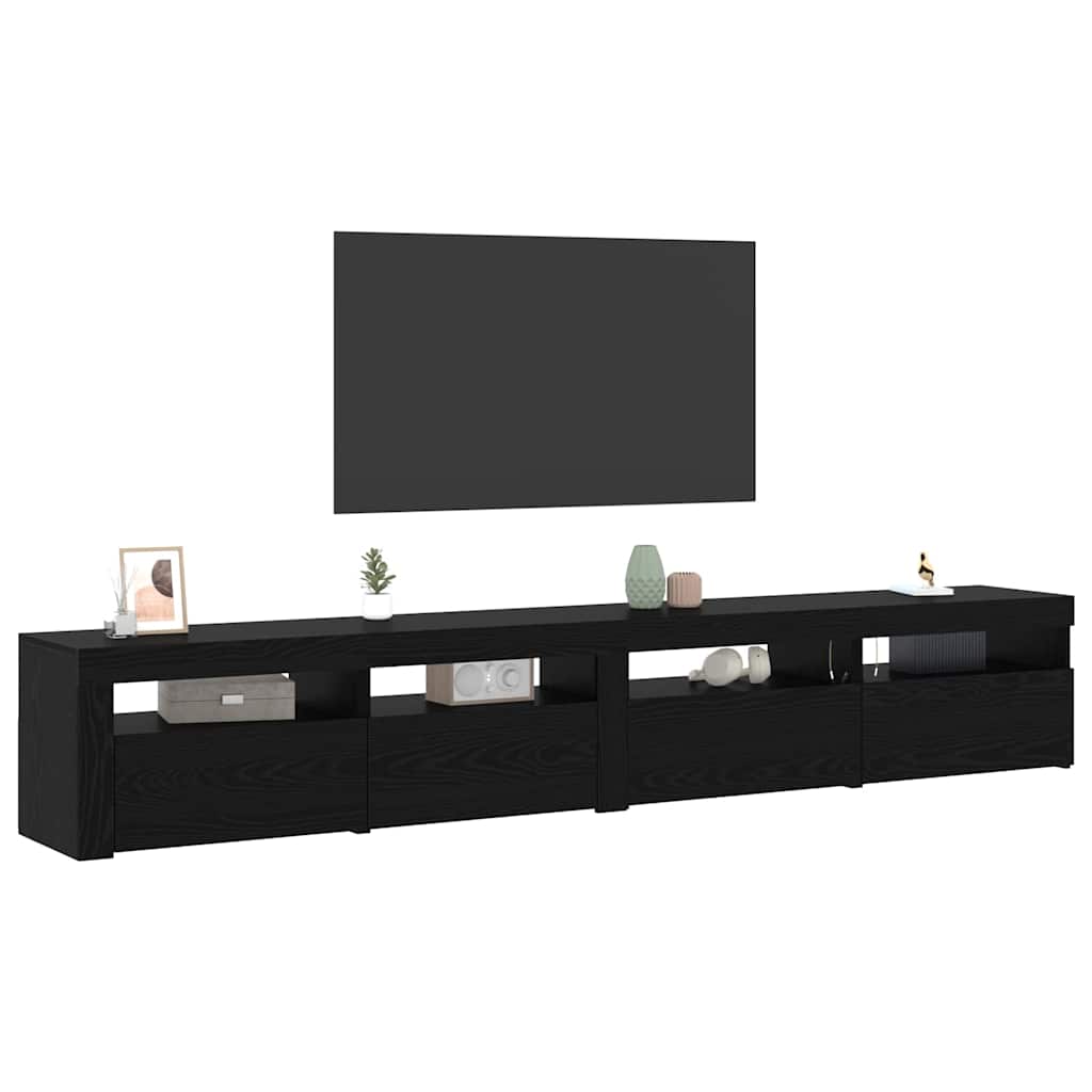 Set TV komoda S LED lampica 3 pcs Crni hrast 240 x 35 x 40 cm