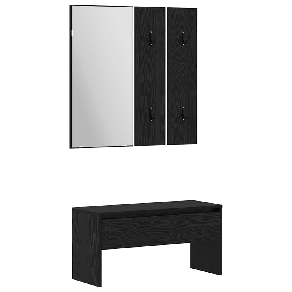 Set namještaja za predsoblje 3 pcs Crni hrast 80 x 31 x 40 cm