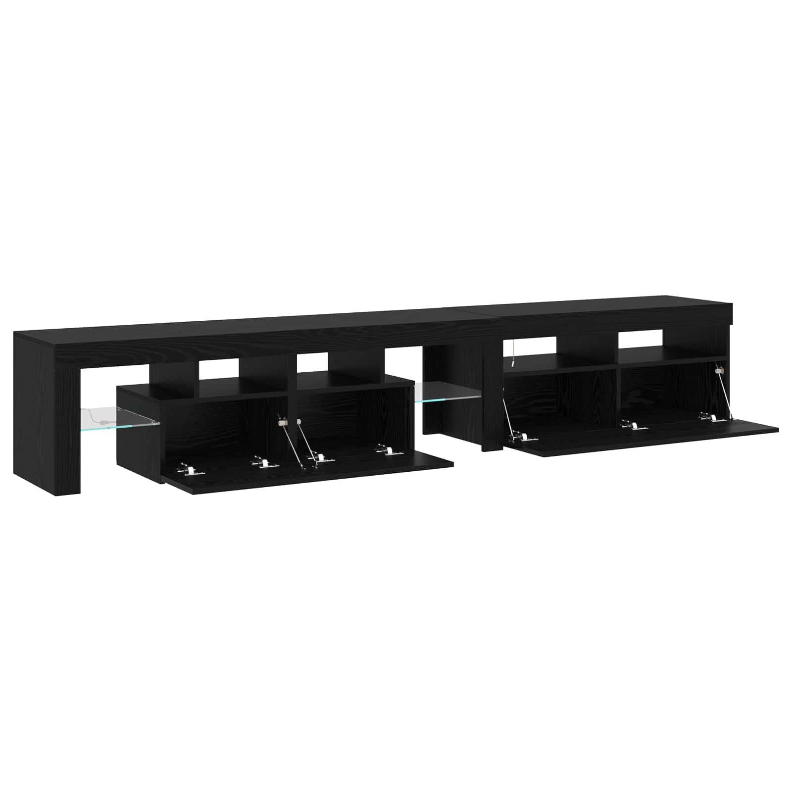 TV ormar 2 pcs Crni hrast 230 x 36,5 x 40 cm Konstruirano drvo