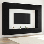 Set TV komoda Zidne 8 pcs Crni hrast 100 x 30 x 30 cm
