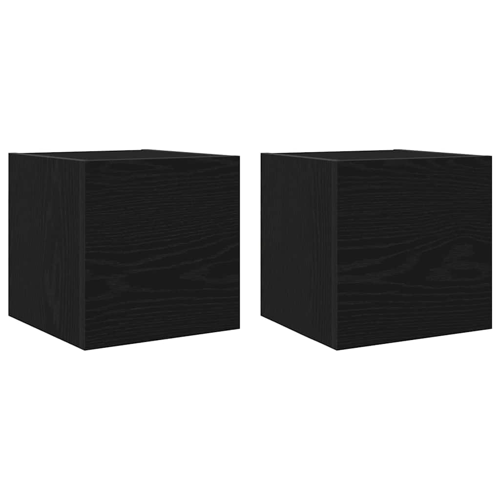 Set TV komoda Zidne 8 pcs Crni hrast Konstruirano drvo