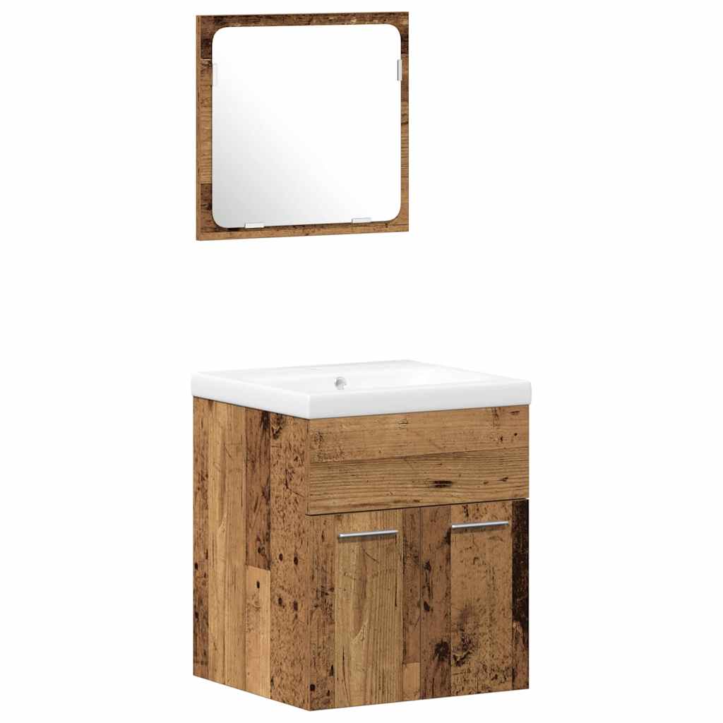 Set namještaja za kupaonicu 3 pcs Staro drvo Konstruirano drvo