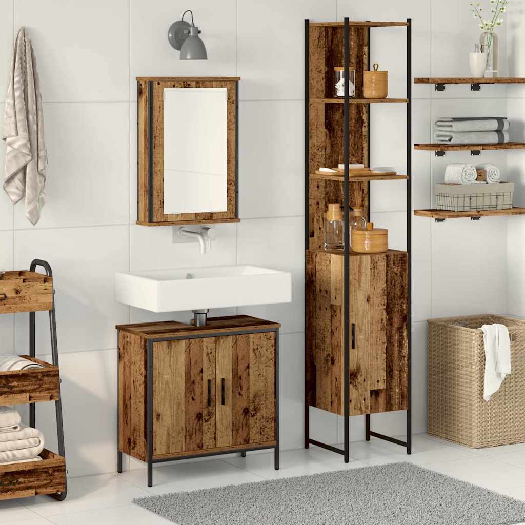 Set namještaja za kupaonicu Zidne 3 pcs Smeđa Konstruirano drvo