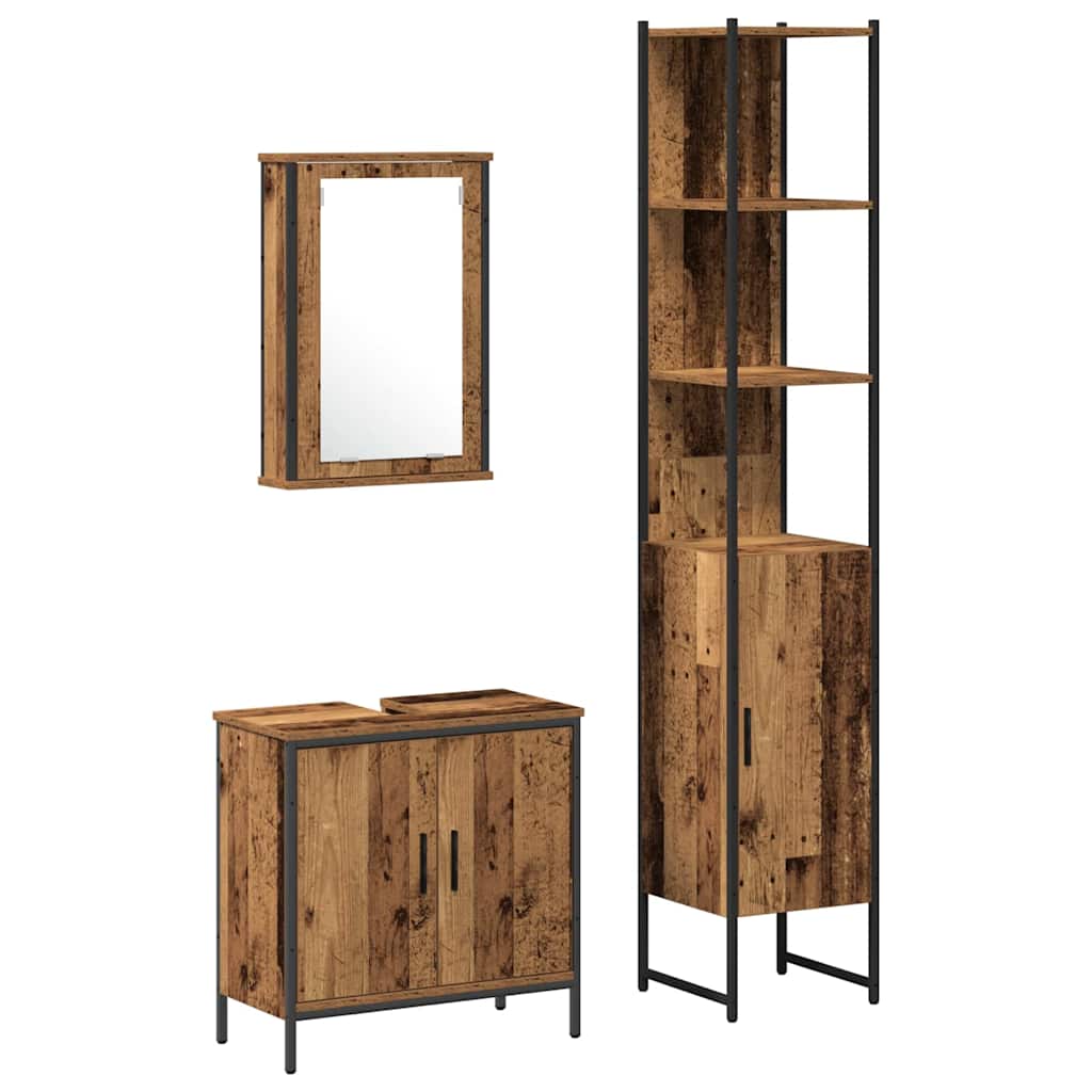 Set namještaja za kupaonicu Zidne 3 pcs Smeđa Konstruirano drvo