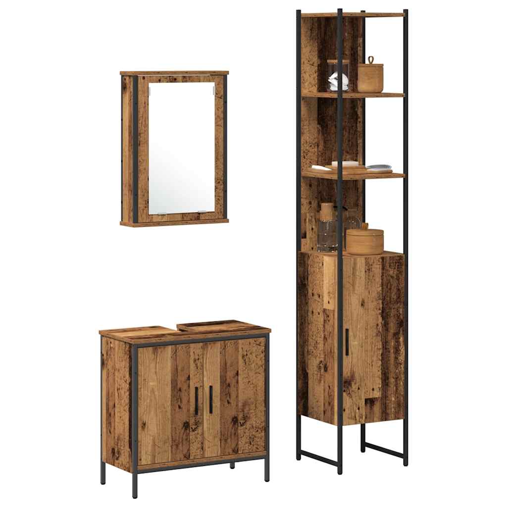 Set namještaja za kupaonicu Zidne 3 pcs Smeđa Konstruirano drvo