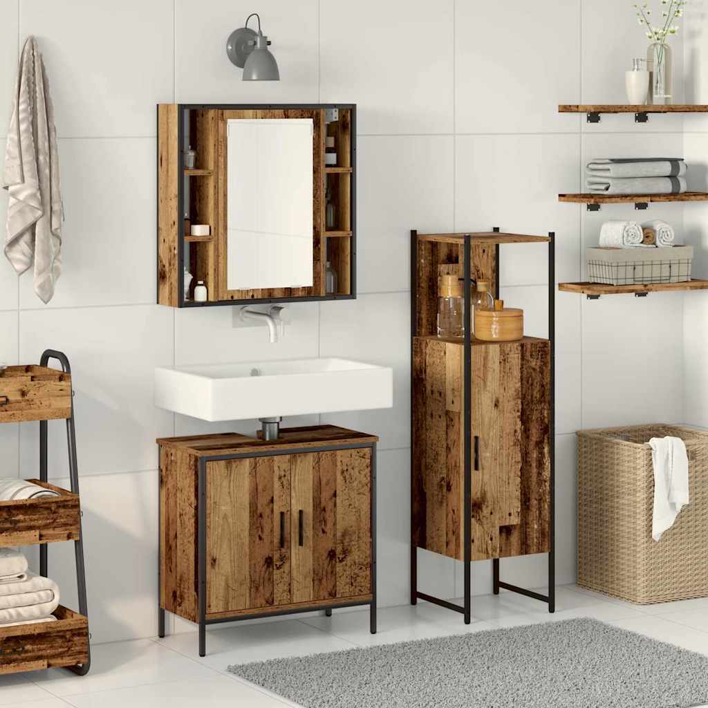 Set namještaja za kupaonicu Zidne 3 pcs Smeđa Konstruirano drvo