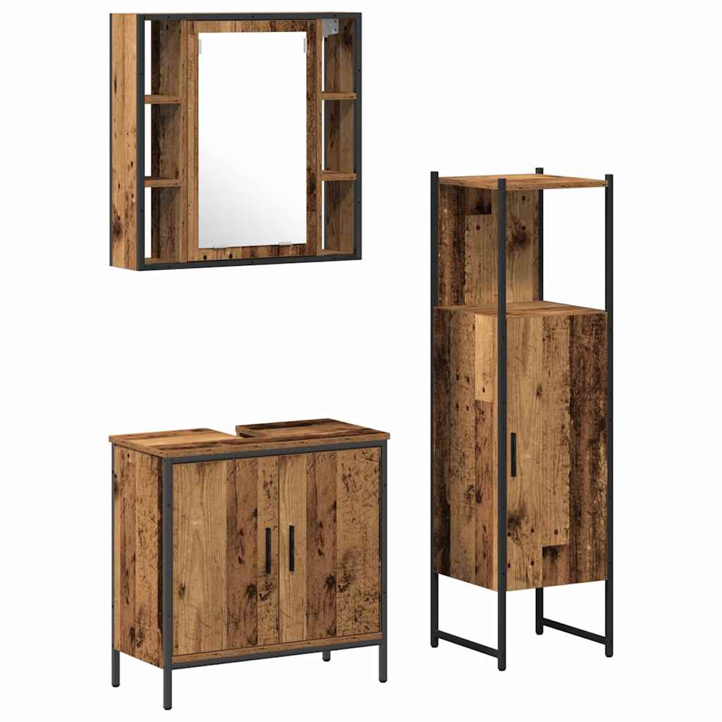Set namještaja za kupaonicu Zidne 3 pcs Smeđa Konstruirano drvo