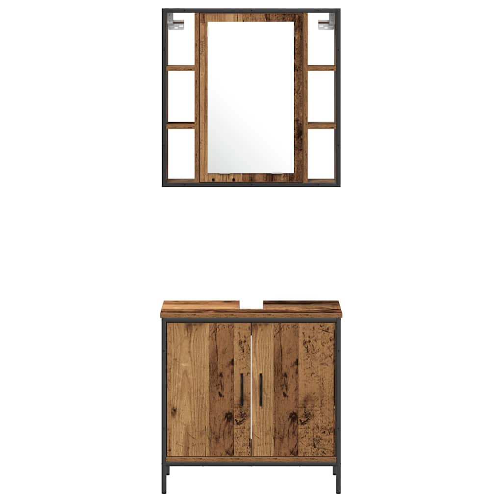 Set namještaja za kupaonicu Zidne 3 pcs Smeđa Konstruirano drvo