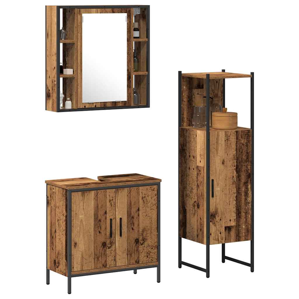 Set namještaja za kupaonicu Zidne 3 pcs Smeđa Konstruirano drvo