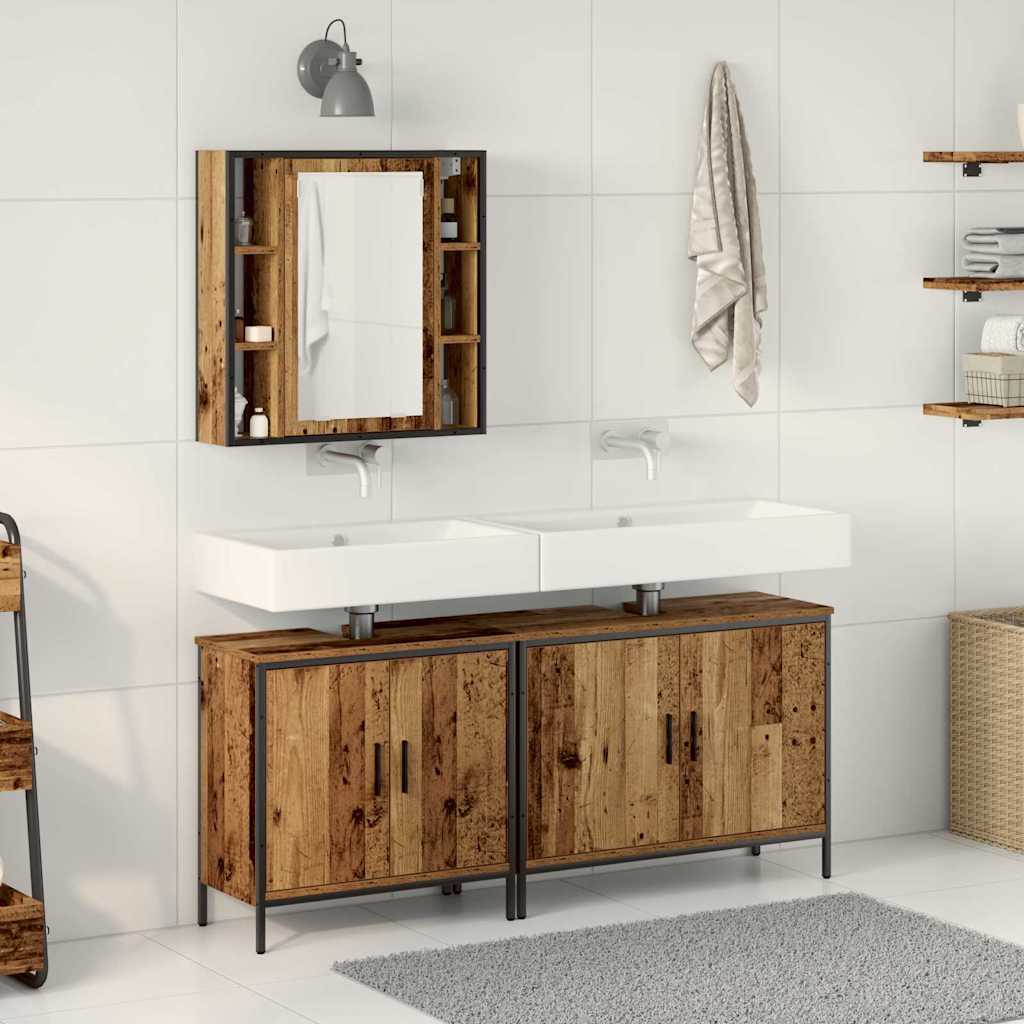 Set namještaja za kupaonicu Zidne 3 pcs Smeđa Konstruirano drvo