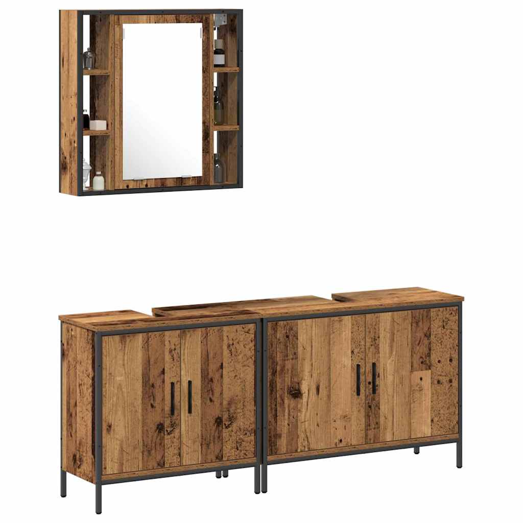 Set namještaja za kupaonicu Zidne 3 pcs Smeđa Konstruirano drvo