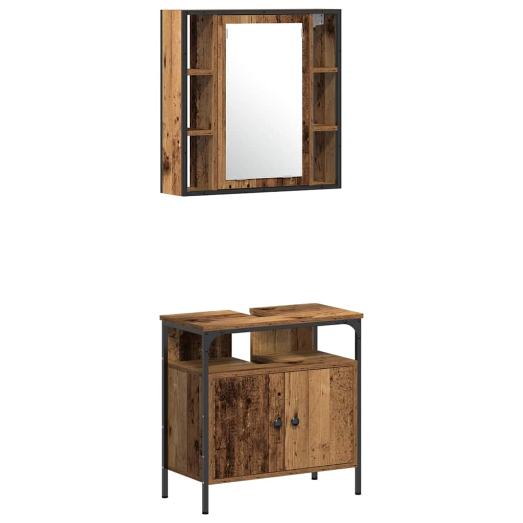 Set namještaja za kupaonicu Zidne 3 pcs Smeđa Konstruirano drvo