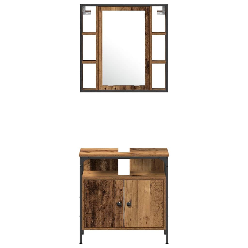 Set namještaja za kupaonicu Zidne 3 pcs Smeđa Konstruirano drvo