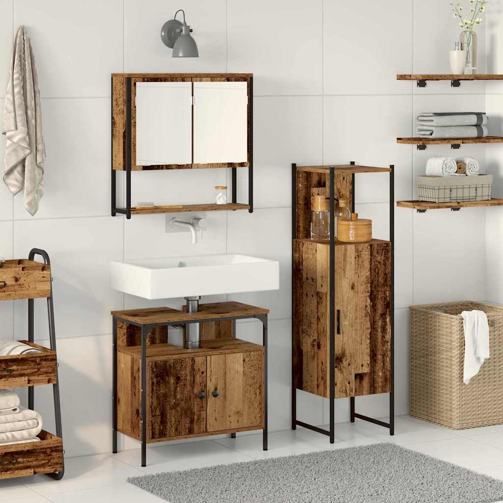 Set namještaja za kupaonicu Zidne 3 pcs Smeđa Konstruirano drvo
