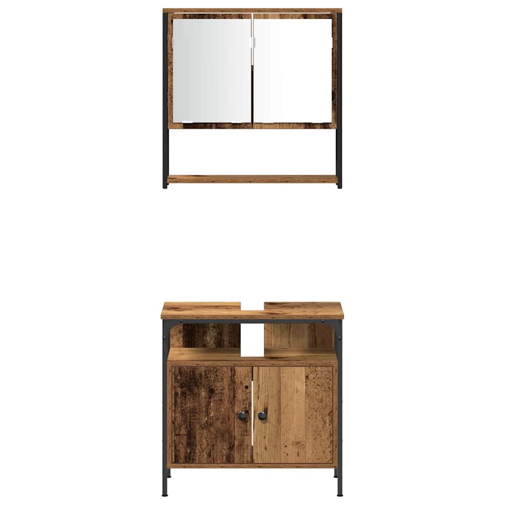 Set namještaja za kupaonicu Zidne 3 pcs Smeđa Konstruirano drvo