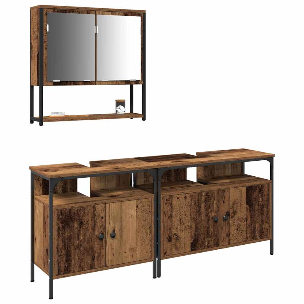 Set namještaja za kupaonicu Zidne 3 pcs Smeđa Konstruirano drvo