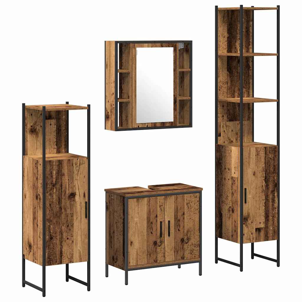 Set namještaja za kupaonicu 4 pcs Smeđa 33 x 33 x 185.5 cm