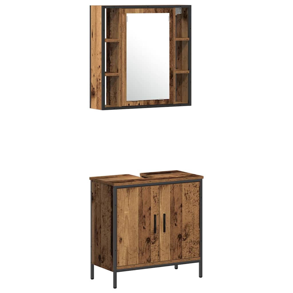 Set namještaja za kupaonicu Zidne 4 pcs Smeđa Konstruirano drvo