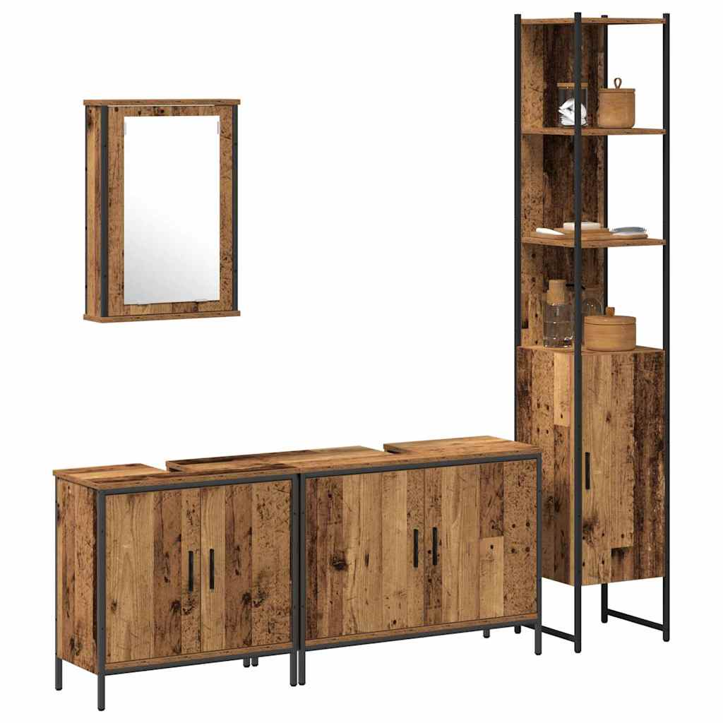 Set namještaja za kupaonicu Zidne 4 pcs Smeđa Konstruirano drvo
