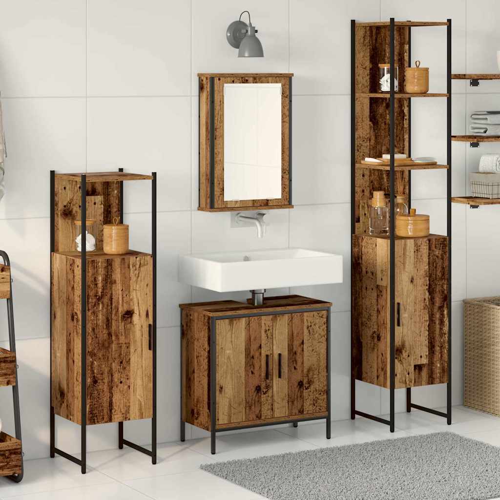 Set namještaja za kupaonicu Zidne 4 pcs Smeđa Konstruirano drvo