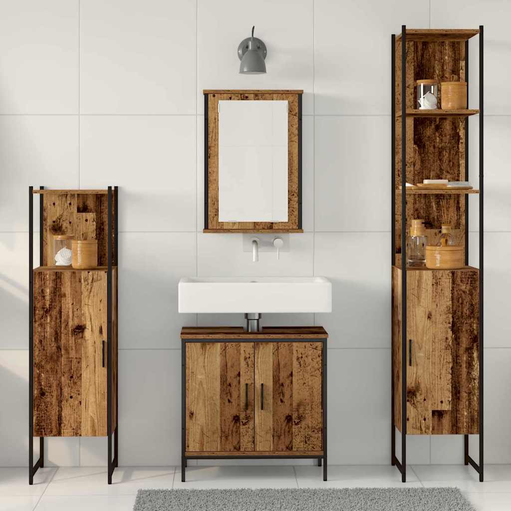 Set namještaja za kupaonicu Zidne 4 pcs Smeđa Konstruirano drvo