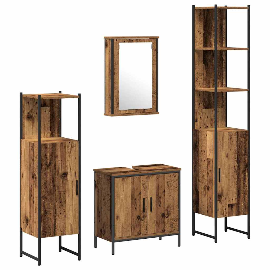 Set namještaja za kupaonicu Zidne 4 pcs Smeđa Konstruirano drvo