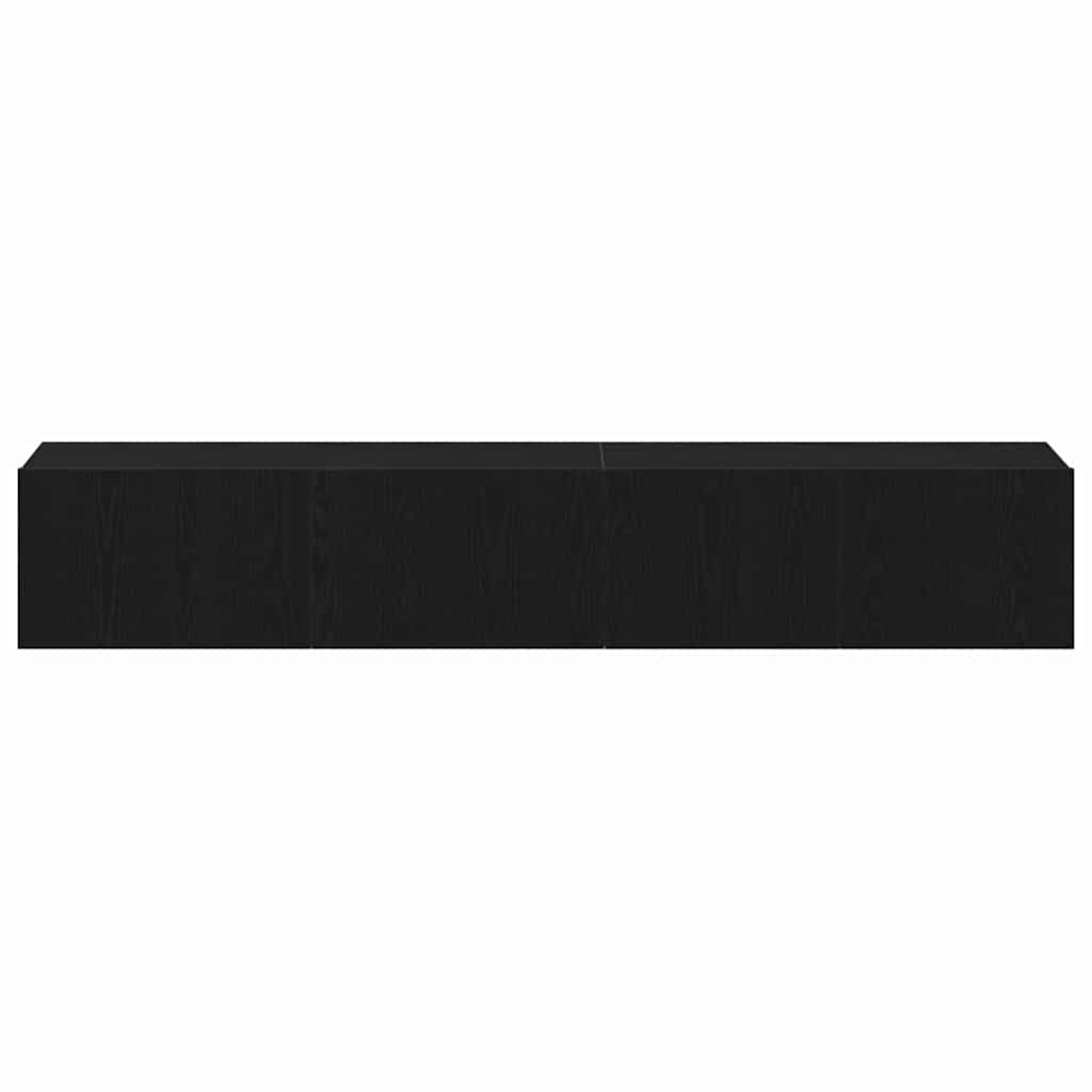 Set TV komoda Zidne 2 pcs Crni hrast Konstruirano drvo