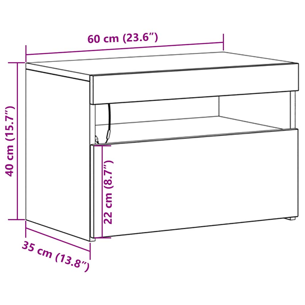 Noćni ormar Crni hrast 60 x 35 x 40 cm Konstruirano drvo