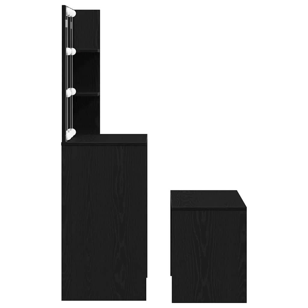 LED Set Toaletnog Stola 2 pcs Crni hrast Konstruirano drvo