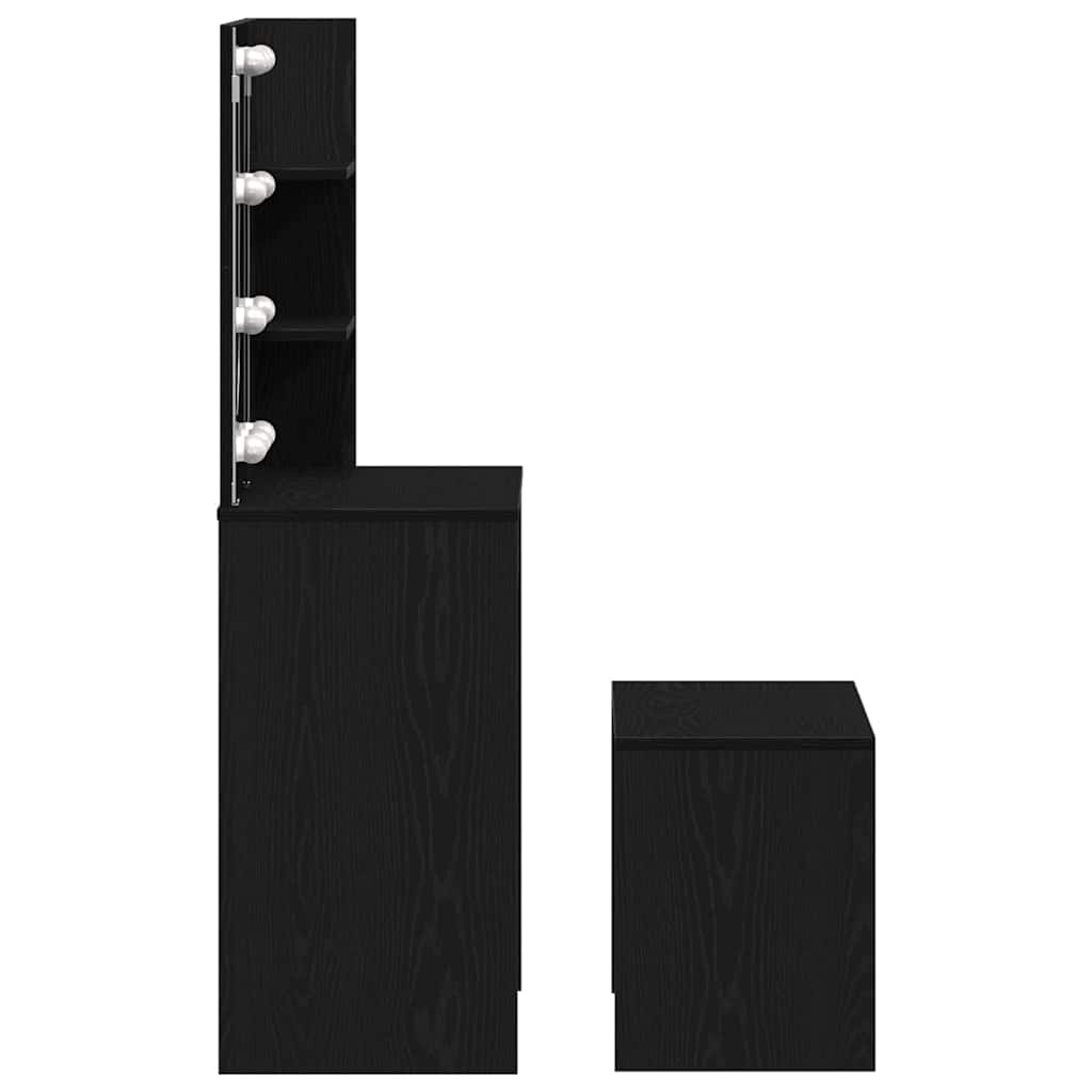 LED Set Toaletnog Stola 2 pcs Crni hrast Konstruirano drvo