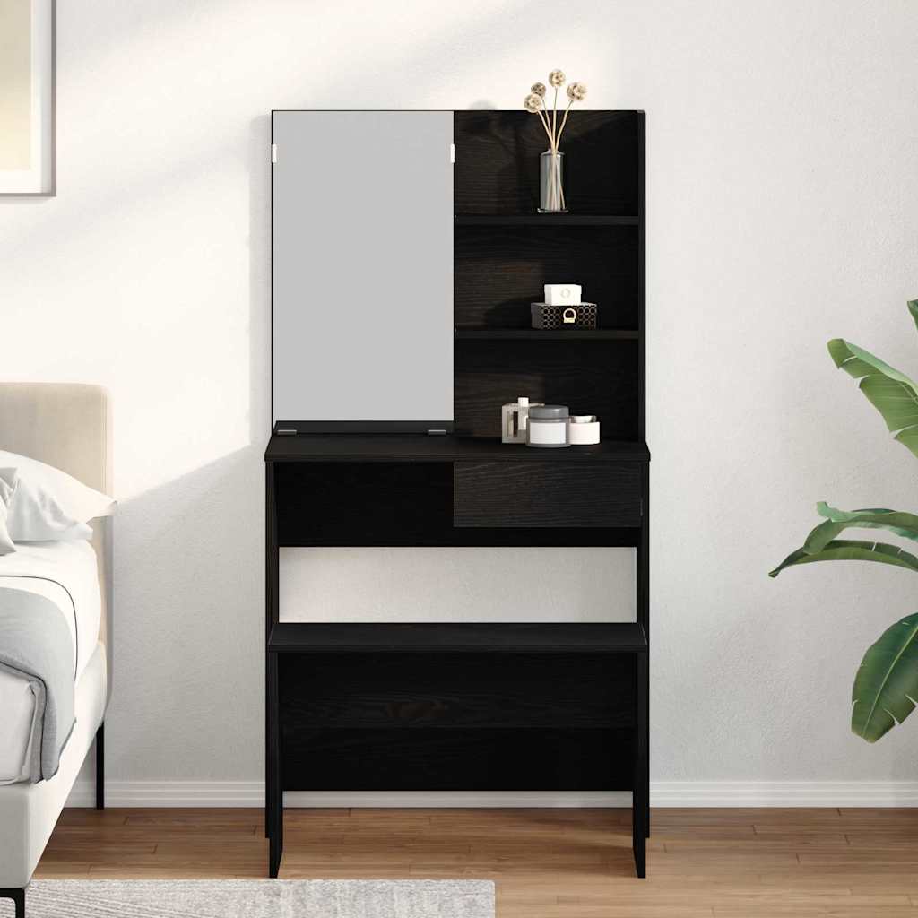 Set toaletnog stolića 2 pcs Crni hrast Konstruirano drvo