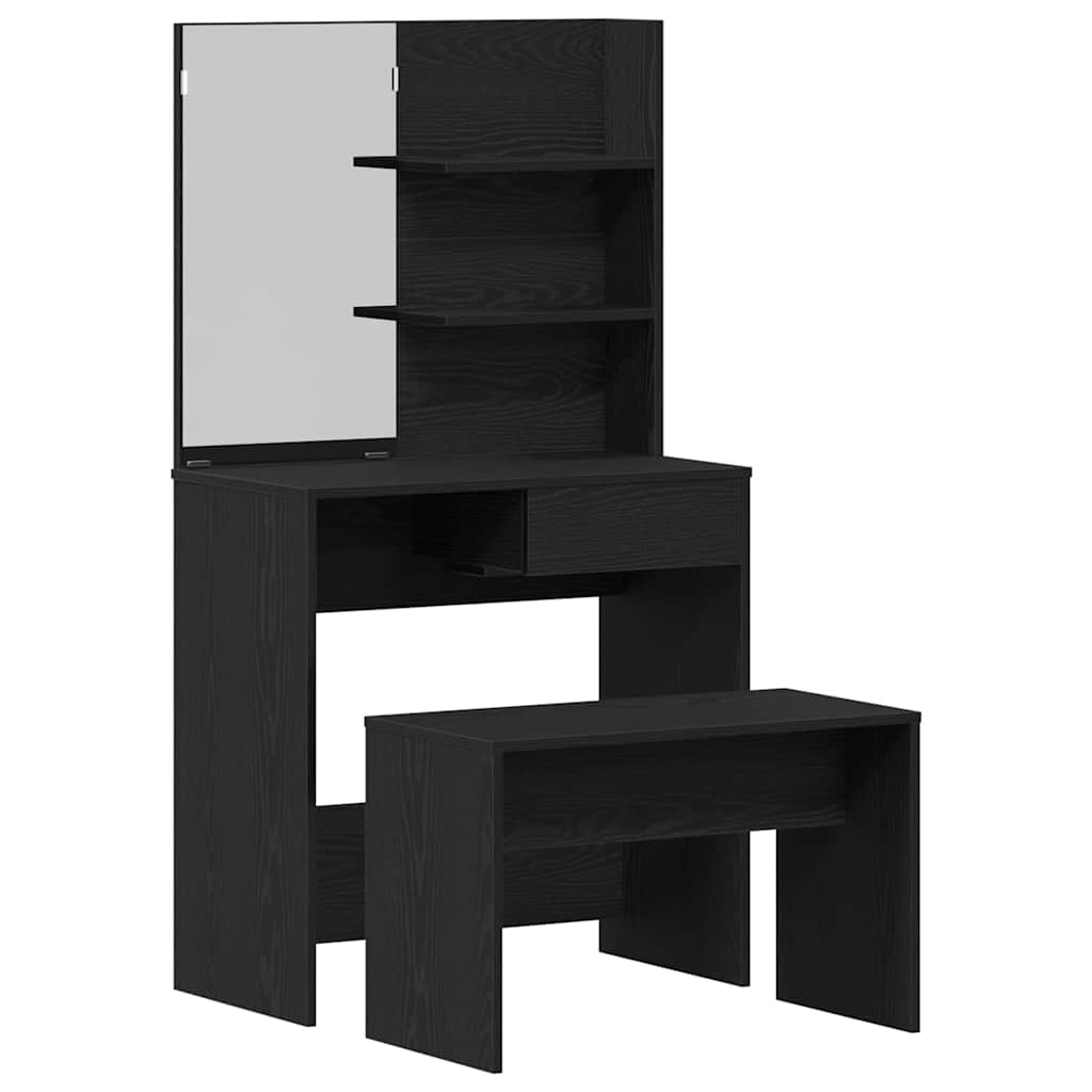 Set toaletnog stolića 2 pcs Crni hrast Konstruirano drvo